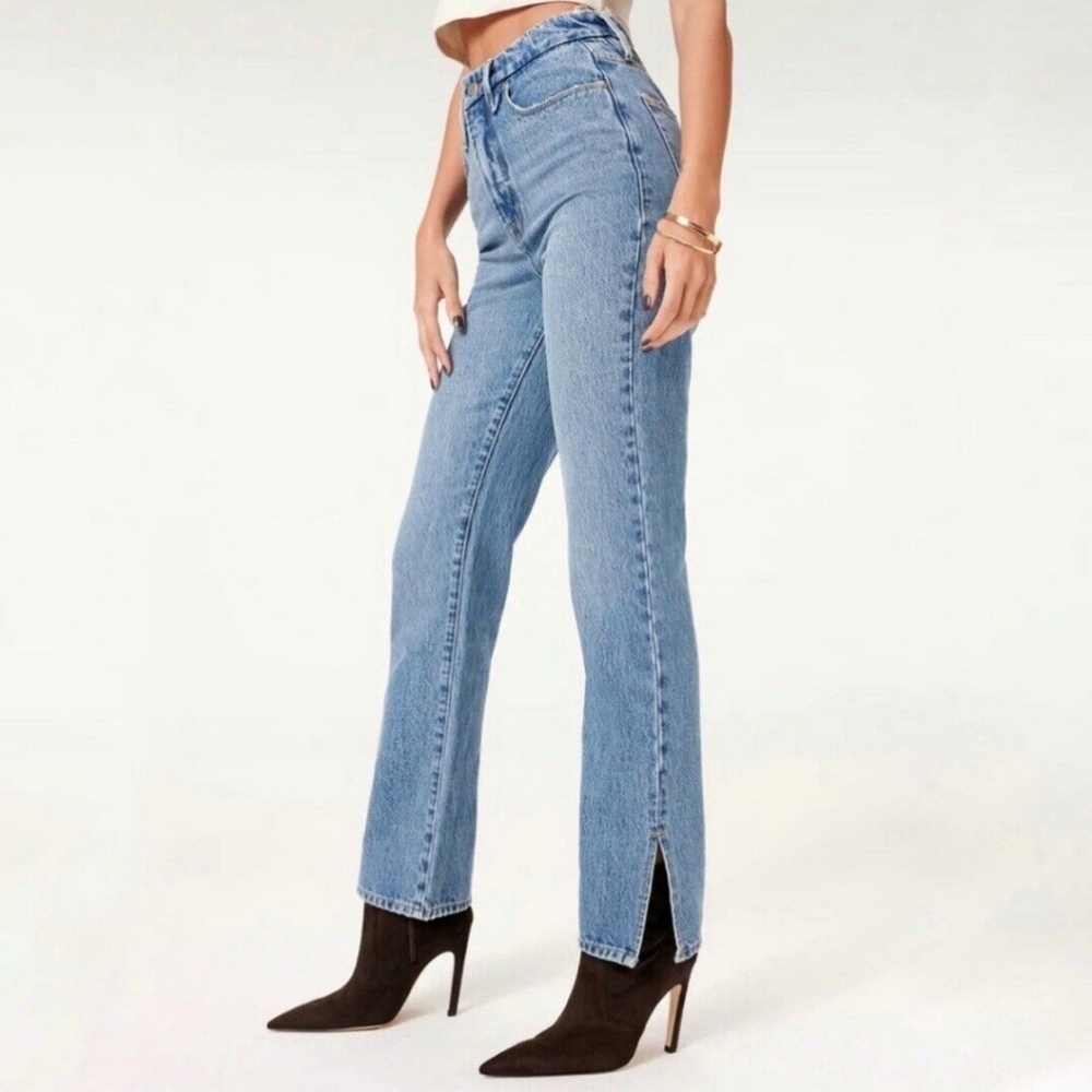 Good American Good Boy Split Hem Jeans